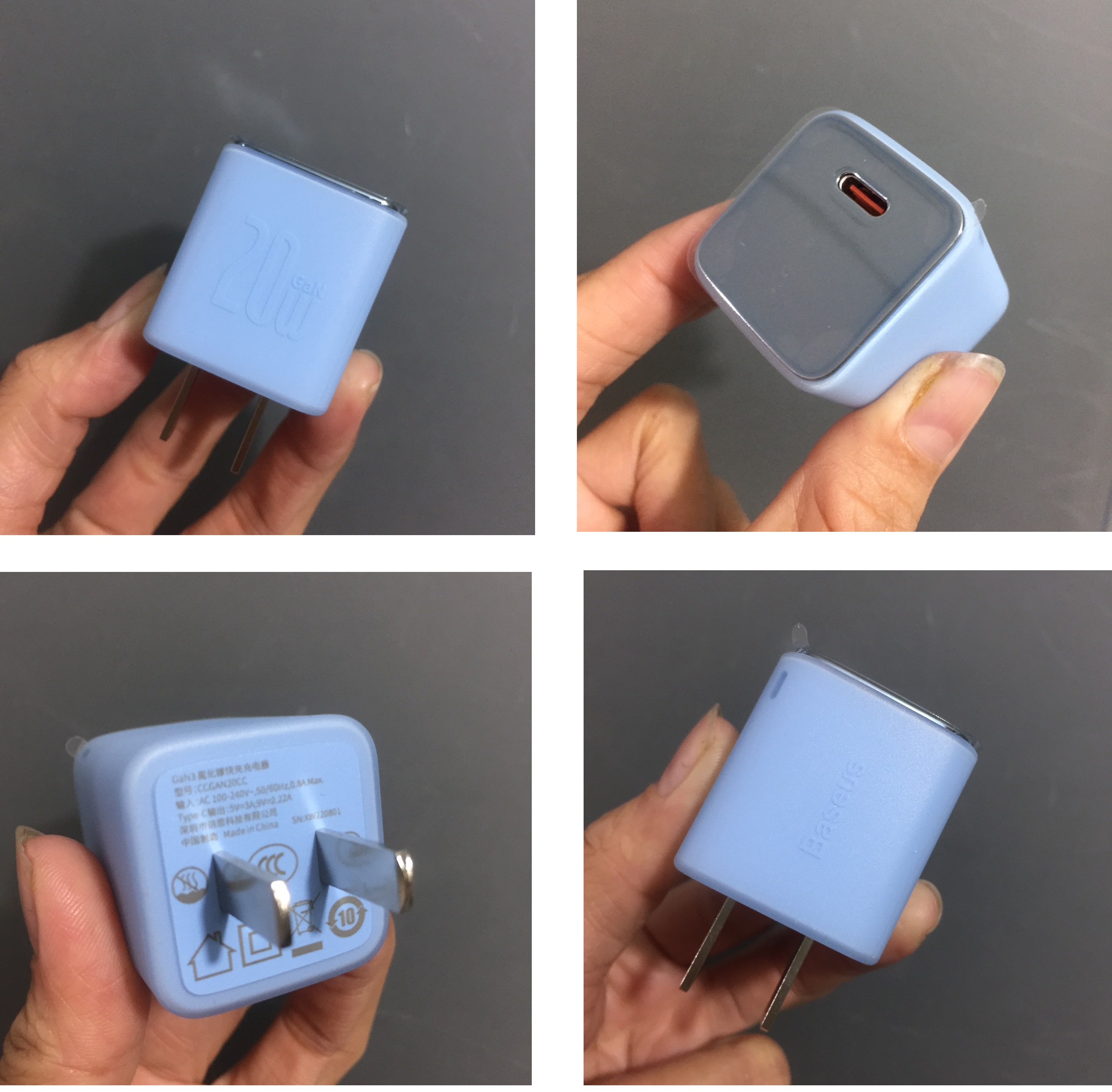 Củ sạc nhanh 1 cổng type-C 20W Baseus GaN3 CCGAN20CC _ Hàng chính hãng