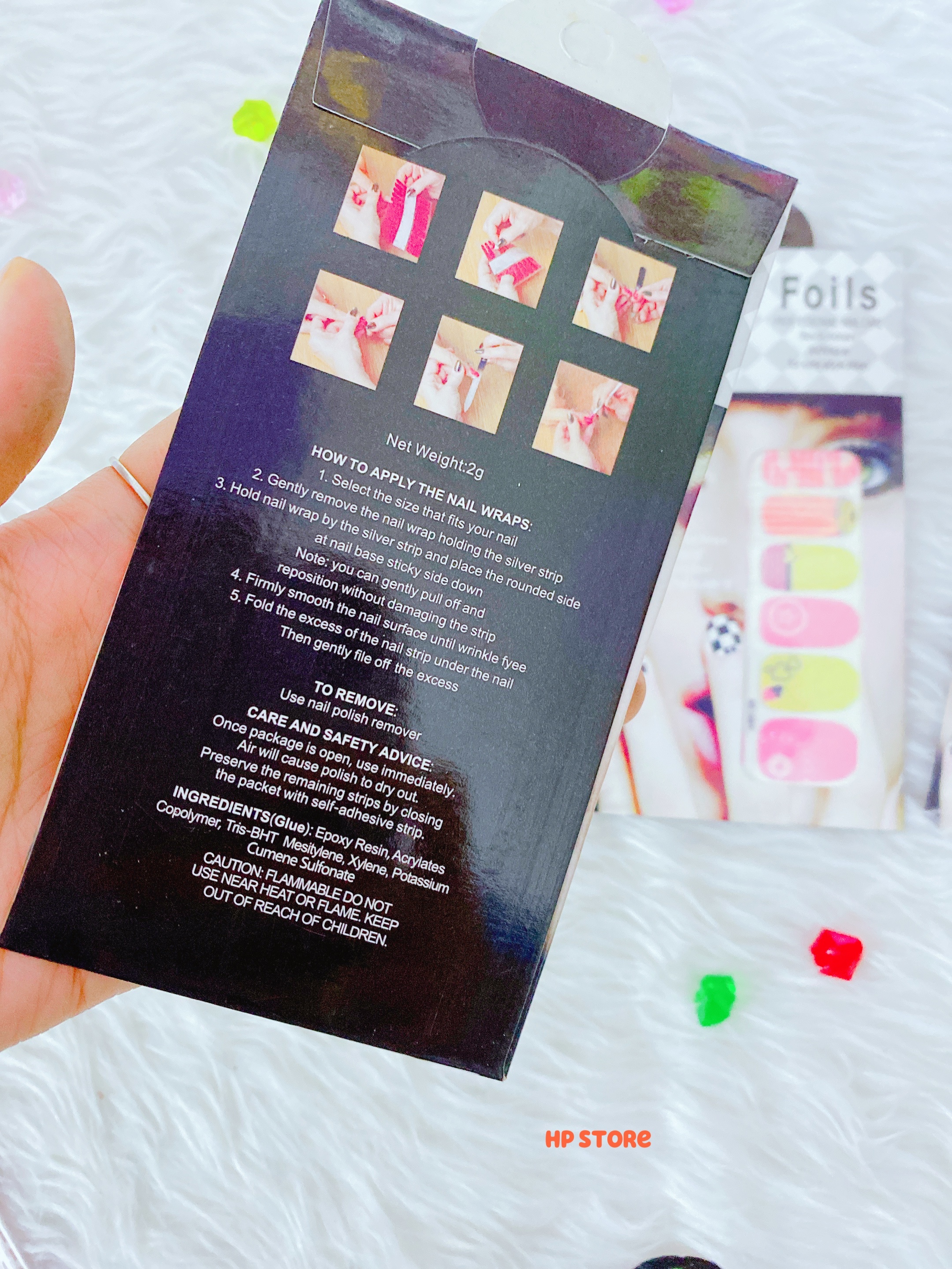 Set Bộ Miếng Dán Móng Nhũ Trái Tim/ Ngôi Sao/ Hoa Văn Hãng Nail Foils Hàng Chất Lượng Chính Hãng