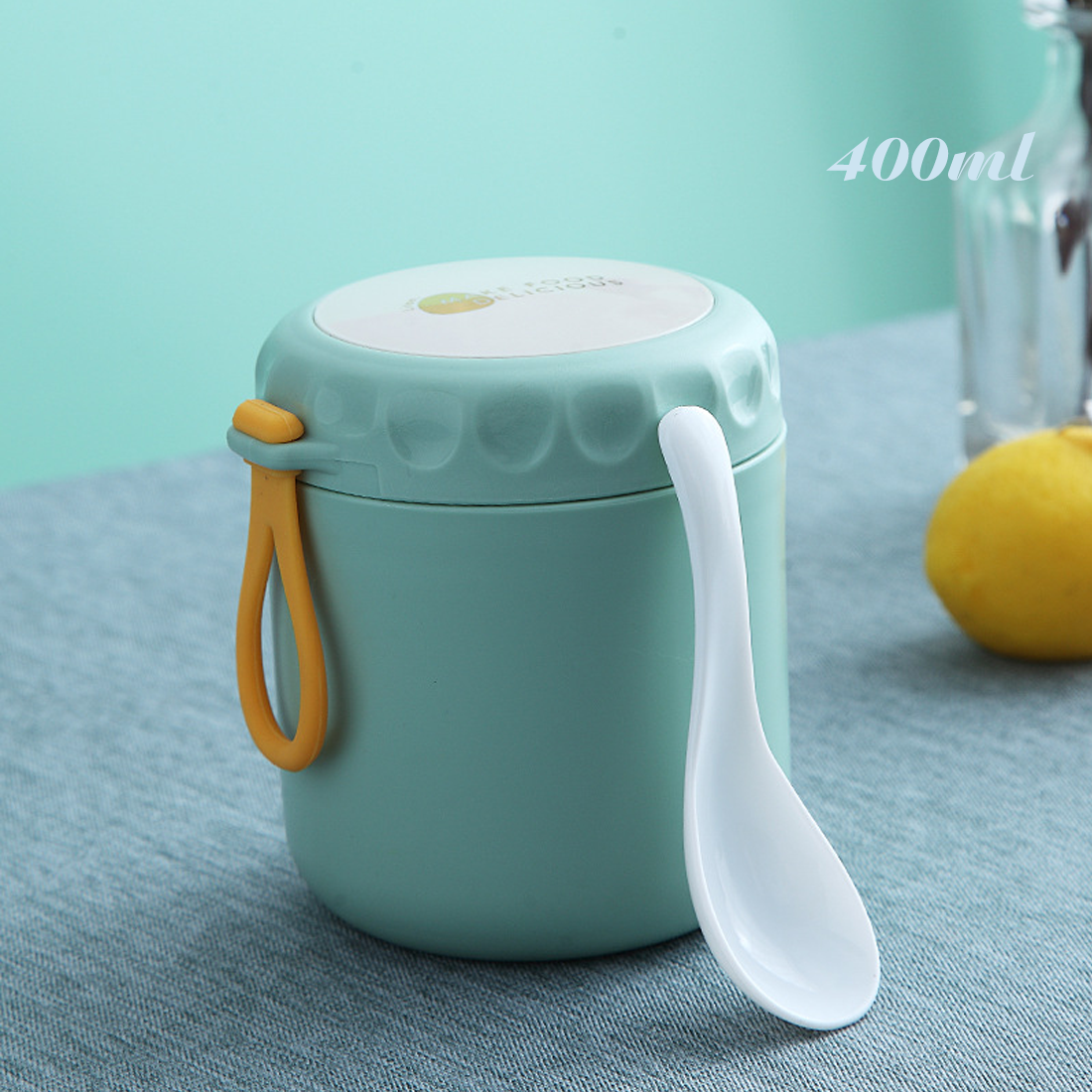 Cốc Đựng Canh Giữ Nhiệt Lõi Inox 304 Dung Tích 400ml Thích Hợp Đựng Soup, Cháo Chống Tràn Dễ Dàng Mang Đi