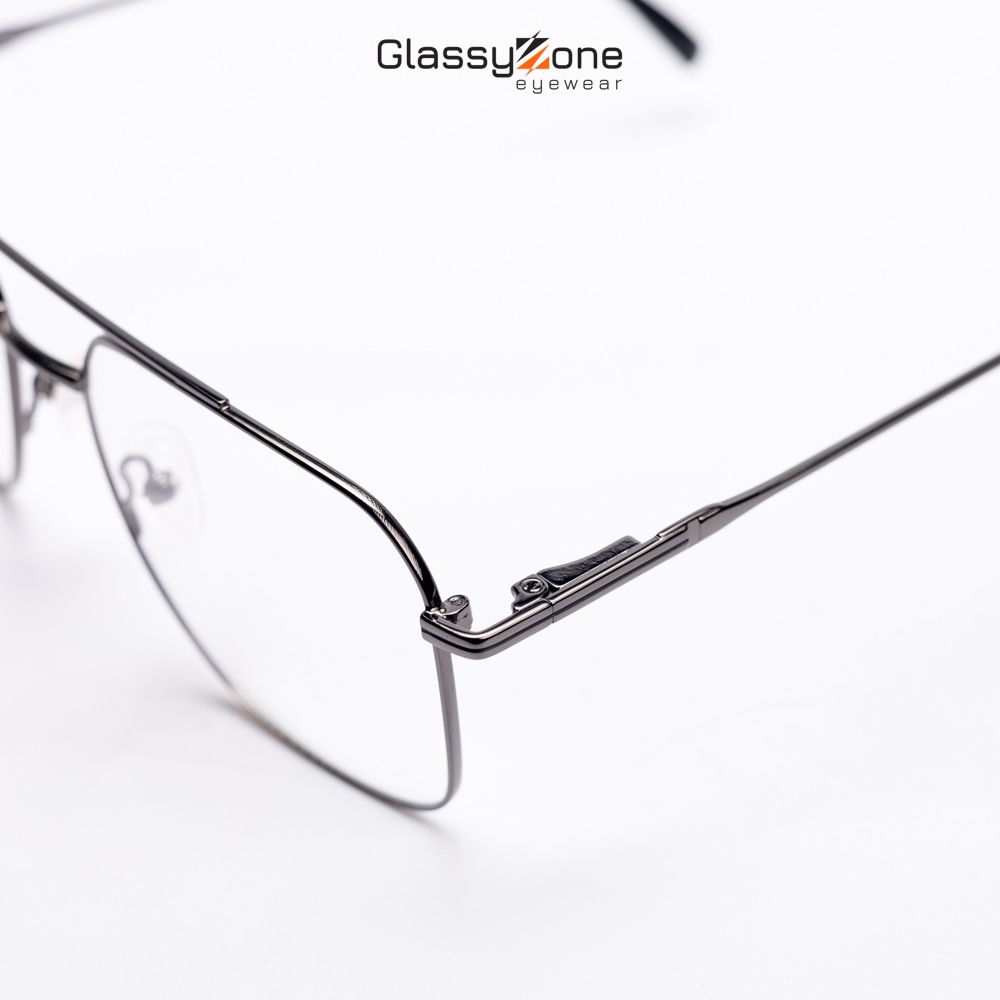 Gọng kính cận, Mắt kính giả cận kim loại phi công Form vuông thời trang Nam Nữ Avery Kaden - GlassyZone