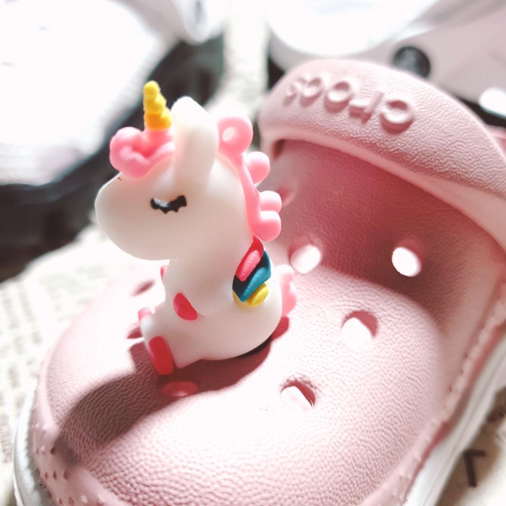 Sticker dán dép cross / nút gắn hkdesign mẫu Unicorn 4D TO / BIG / LỚN nhựa