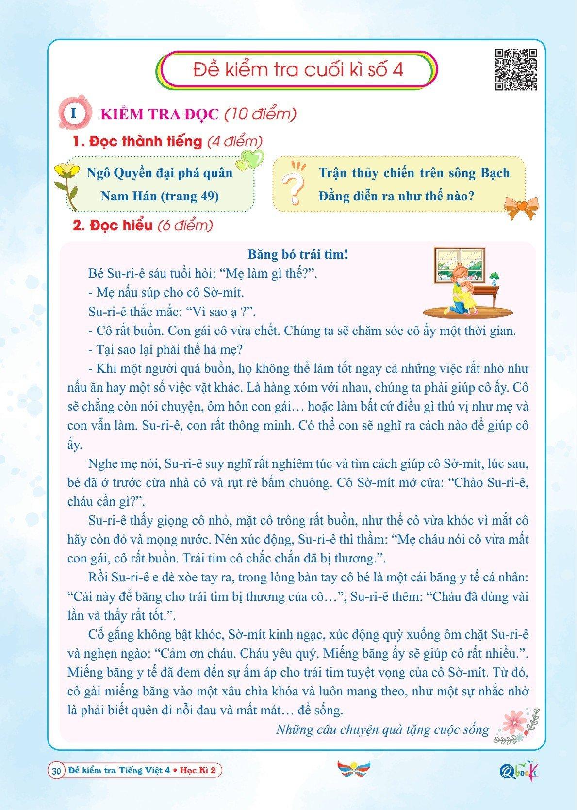 Sách Đề Kiểm Tra Tiếng Việt Lớp 4 - Học Kì 2 - Cánh Diều (1 cuốn) - Bản Quyền