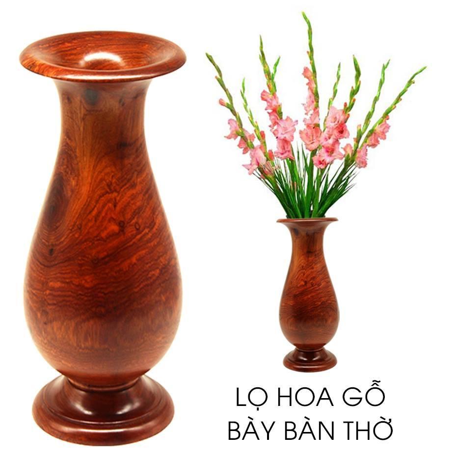 LỌ HOA GỖ BÀY BÀN THỜ cao 22cm