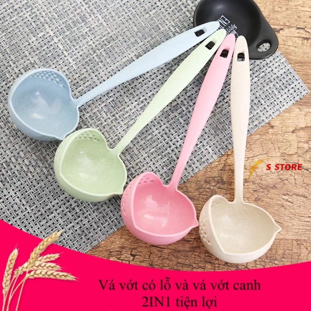 Vá vớt có lỗ và Vá múc canh tiện dụng, Muôi, muỗng thủng ăn lẩu, múc canh 2 trong 1