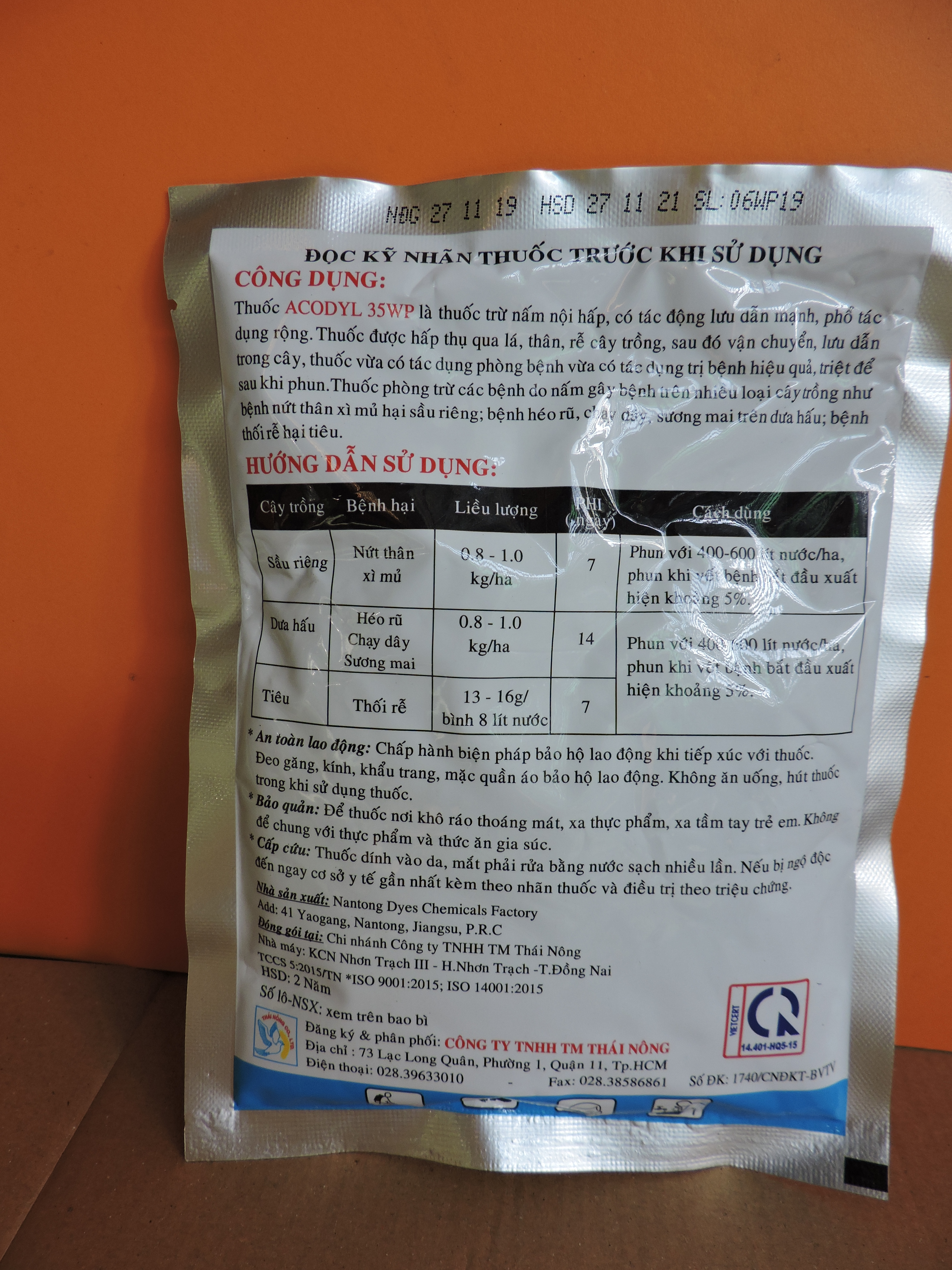 Thuốc Trừ Bệnh ACODYL 35WP Tuyệt Chiêu Sạch Bệnh, Trừ Héo rủ,  Nứt Thân Xì Mủ, Chạy dây, Sương Mai, Thối Rễ