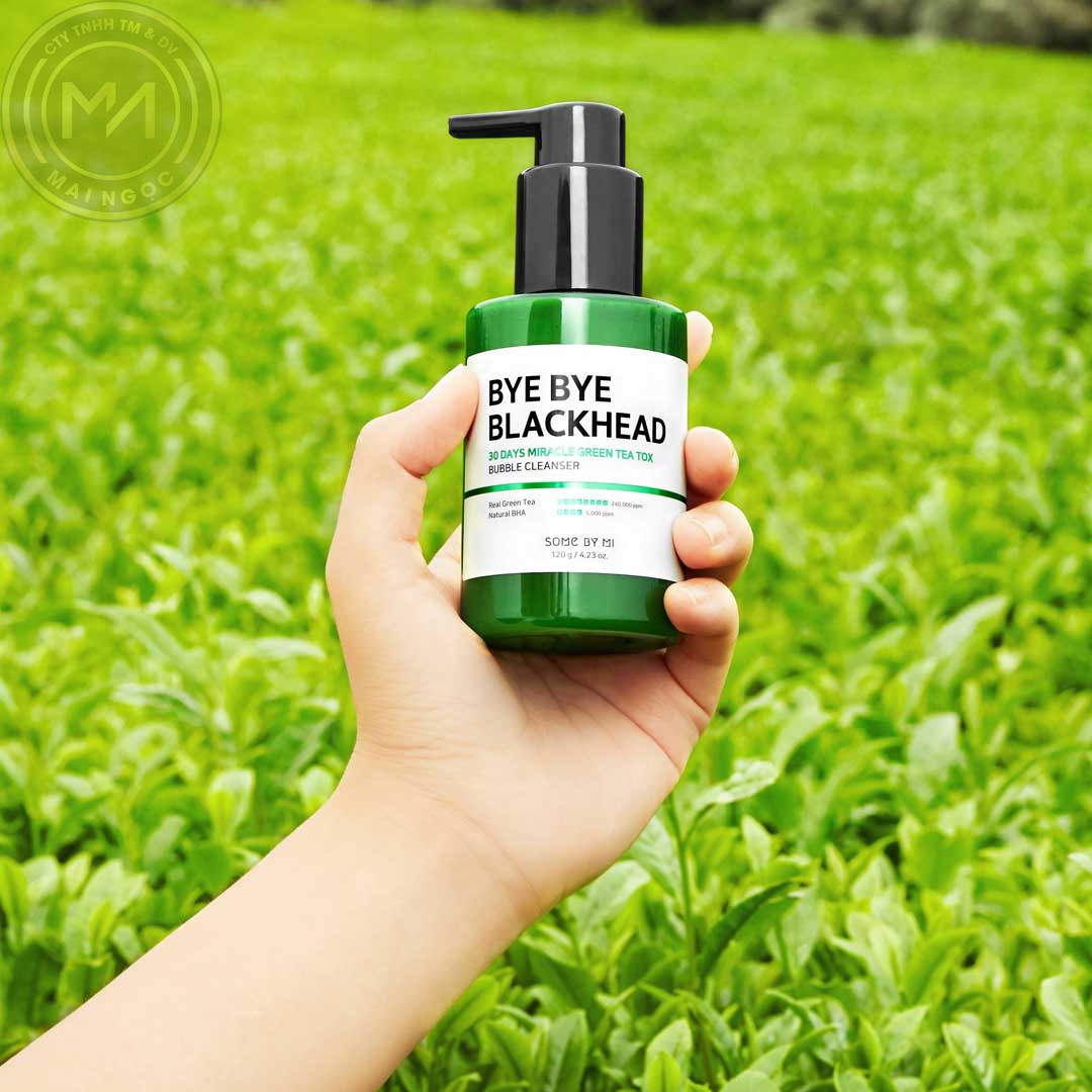 Sữa rửa mặt sủi bọt SOME BY MI BYE BYE BLACKHEAD 30 DAYS MIRACLE GREEN TEA TOX BUBBLE CLEANSER 120G