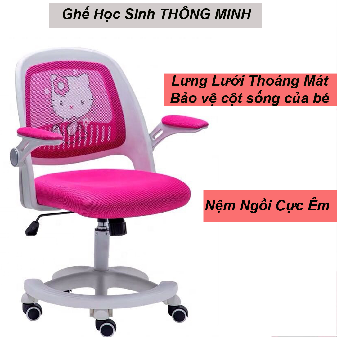 Ghế Học Sinh Chân Nhựa Xoay, Lưng Trung CAPTIAN - Hàng Nhập Khẩu