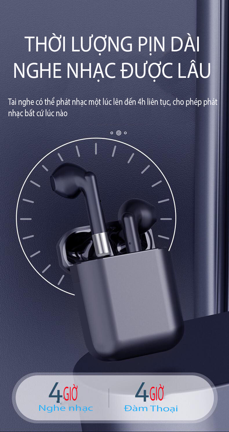 Tai nghe bluetooth không dây Anncoe Annpods AP19 True Wireless chống ồn hiệu quả - Thiết kế trẻ trung, cá tính – Định vị - Cảm ứng – Thời gian sử dụng lên tới 4h - Hàng Chính Hãng