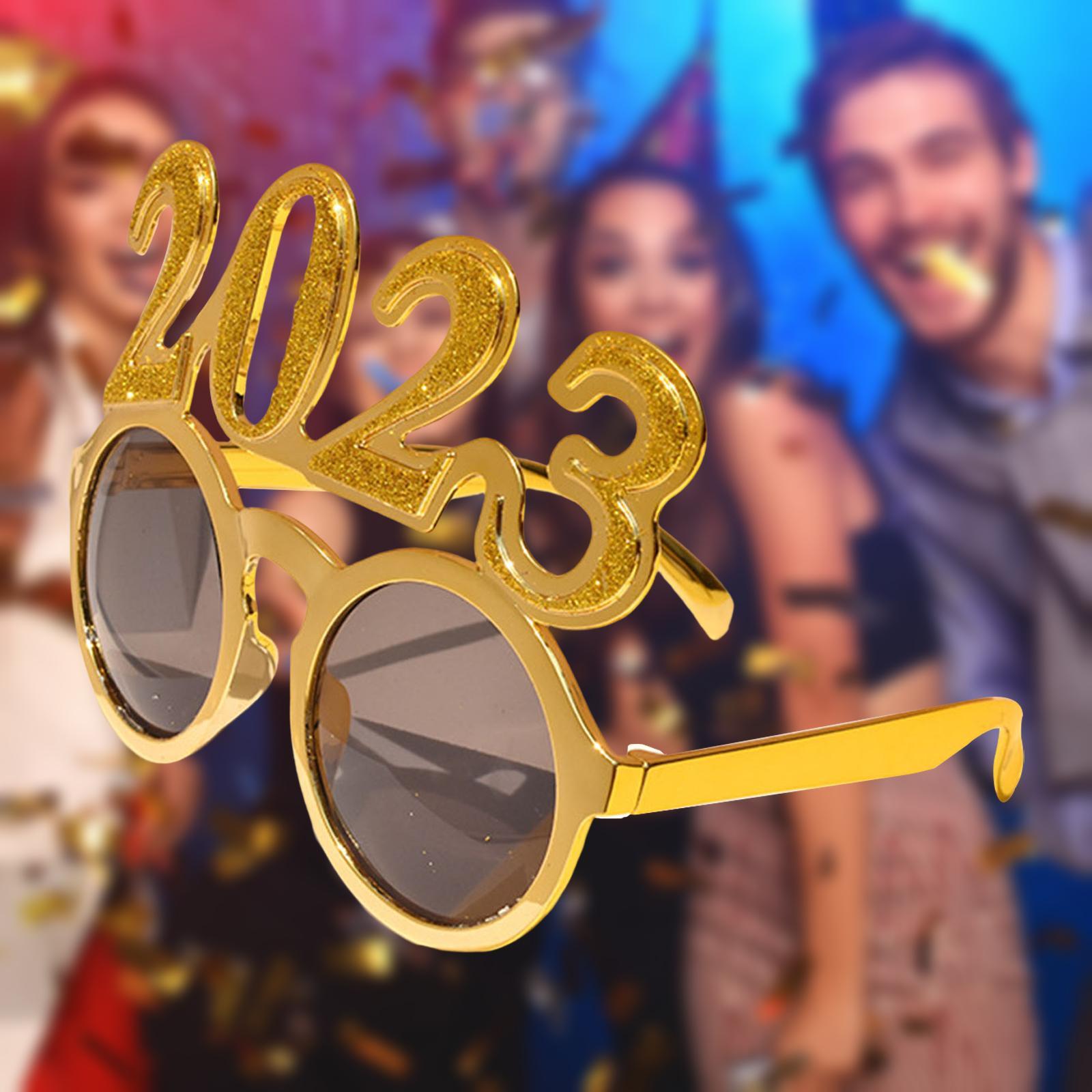 New Year Photo Glasses Decorations Photo Prop for Adults Kids Celebration
