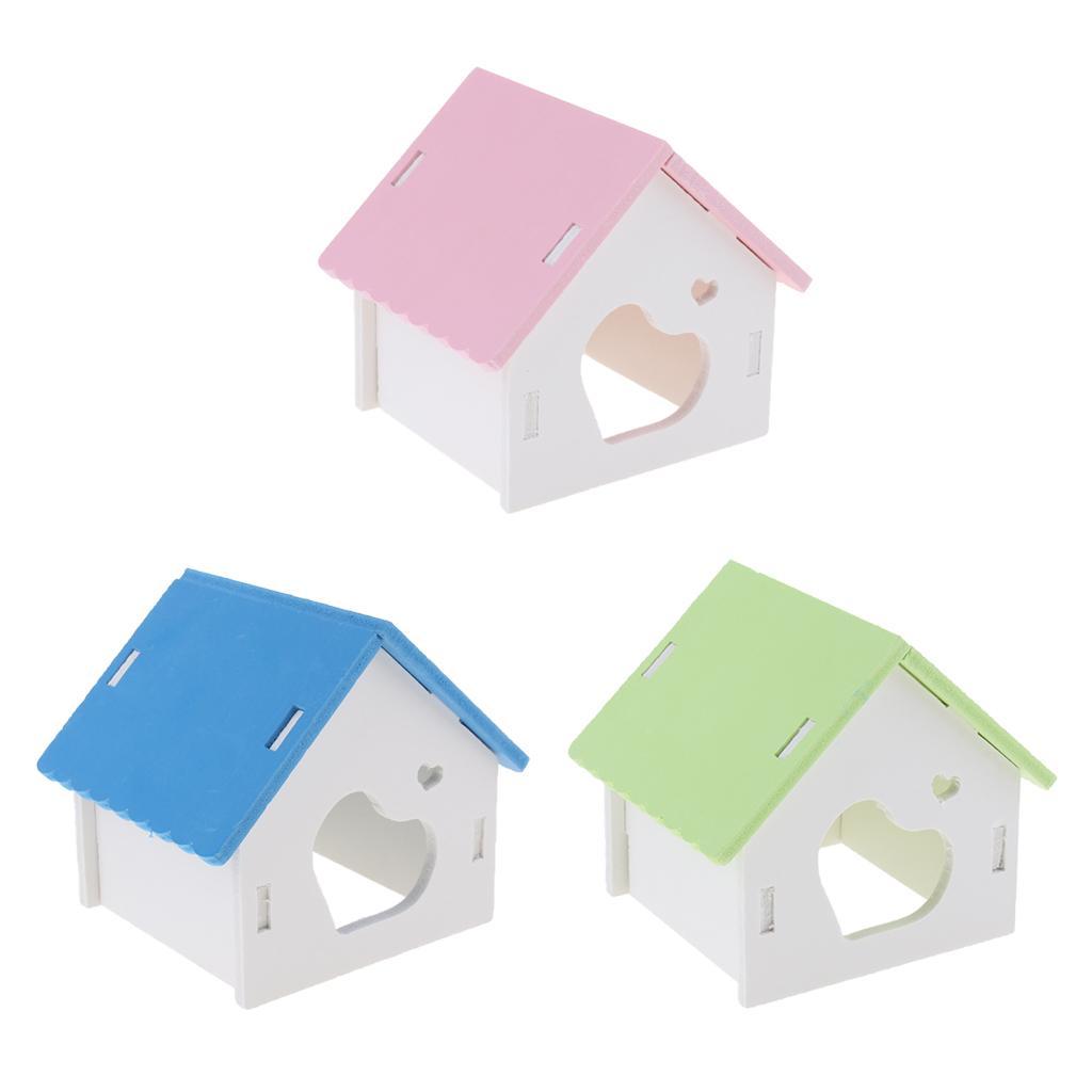 Hamster House Small Animal Hideout Pet Mini Hut Hamster Cabin Cages pink