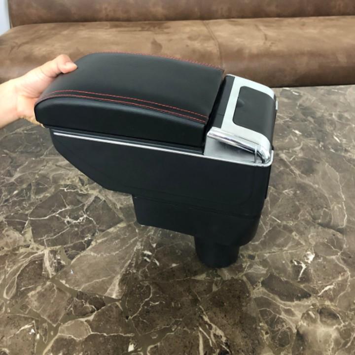 Hộp tỳ tay ô tô Mitsubishi Attrage và Mirage tích hợp 7 cổng USB, chất liệu nhựa ABS và da PU cao cấp