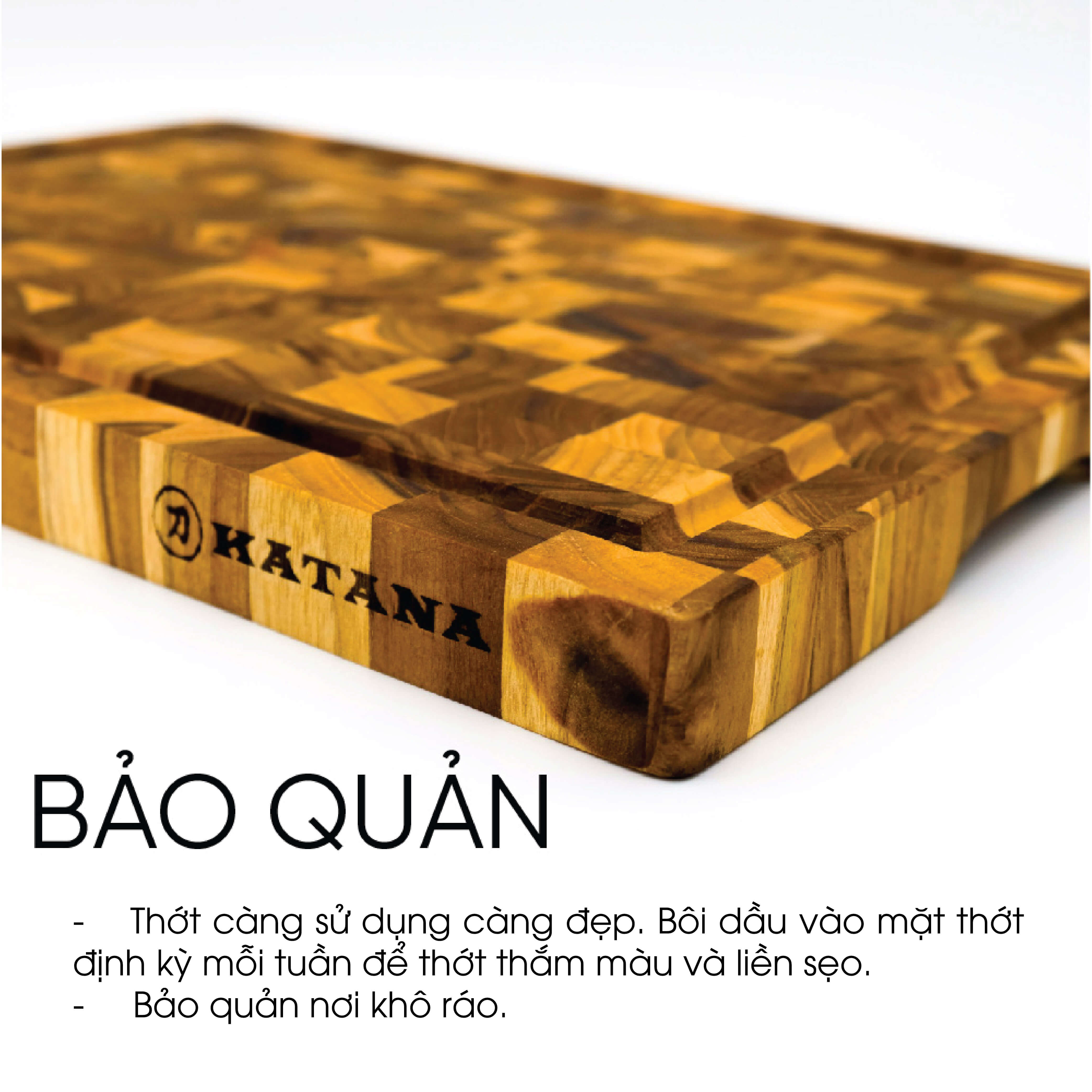 Thớt vuông gỗ Teak cao cấp cỡ lớn - KT07