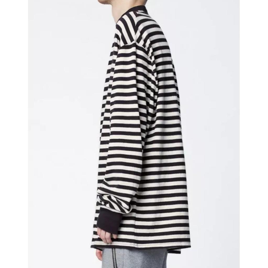 Áo thun nam oversized longtee sọc Tay Dài