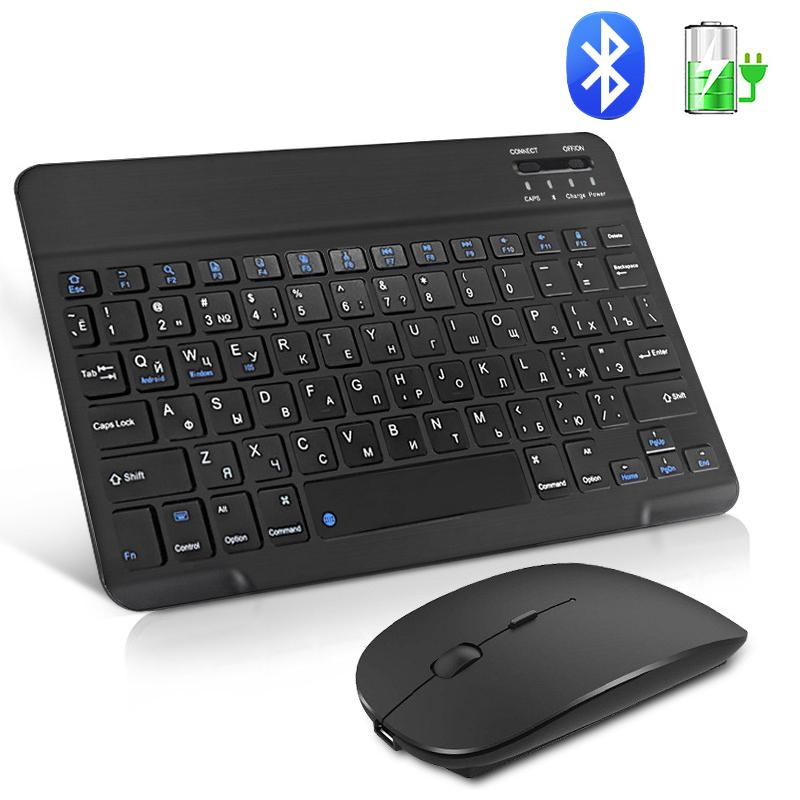 Chuột Và Bàn Phím Không Dây Mini Sạc Bàn Phím Bluetooth Có Chuột Nga Keycaps Bàn Phím Dành Cho Điện Thoại Máy Tính Máy Tính Bảng Laptop