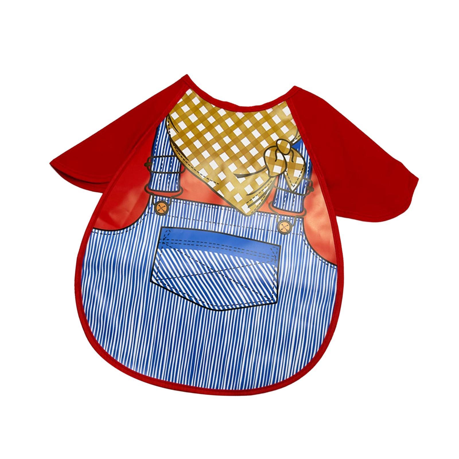 Short Sleeve Baby Bib Eating Travel Washable for Ages 1-5 Years