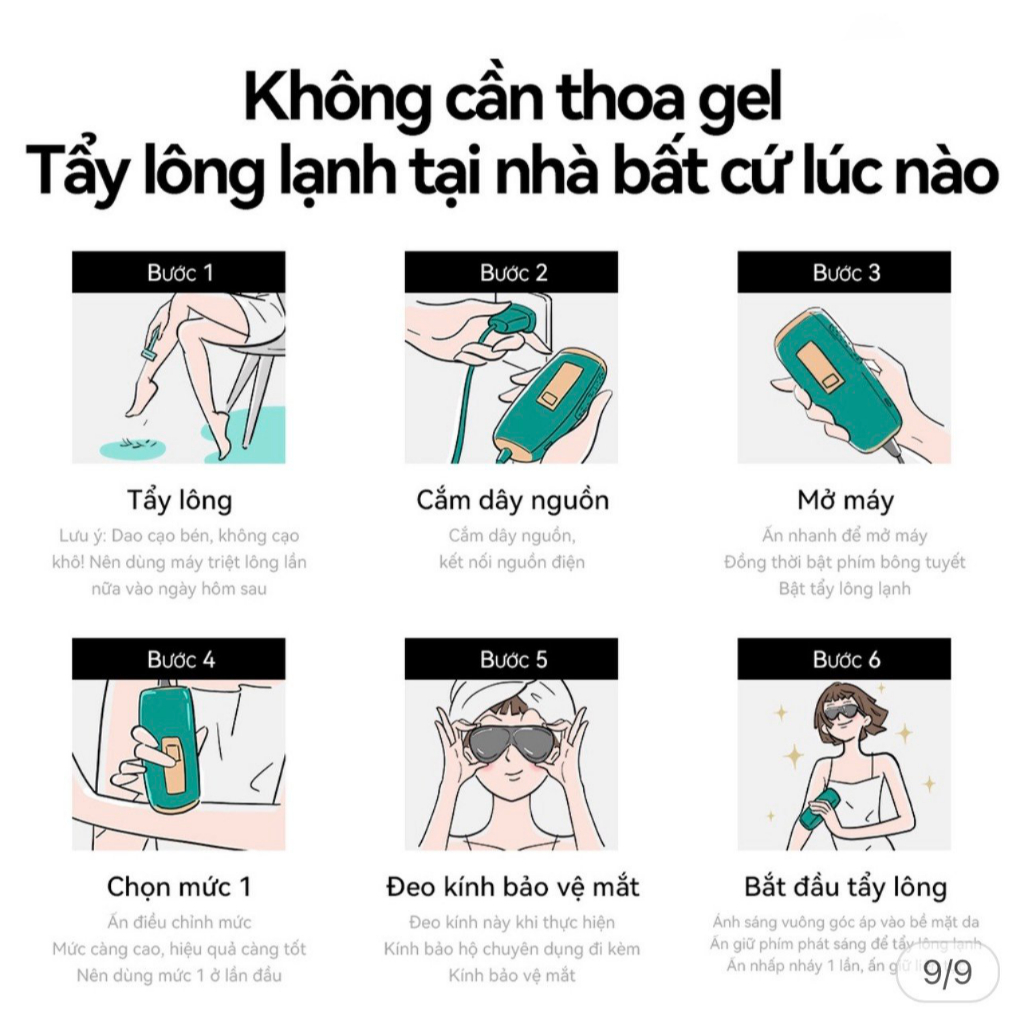 Máy Triệt Lông Làm Lạnh Không Đau Ulike Sapphire Air Cooling IPL - Hàng Chính Hãng