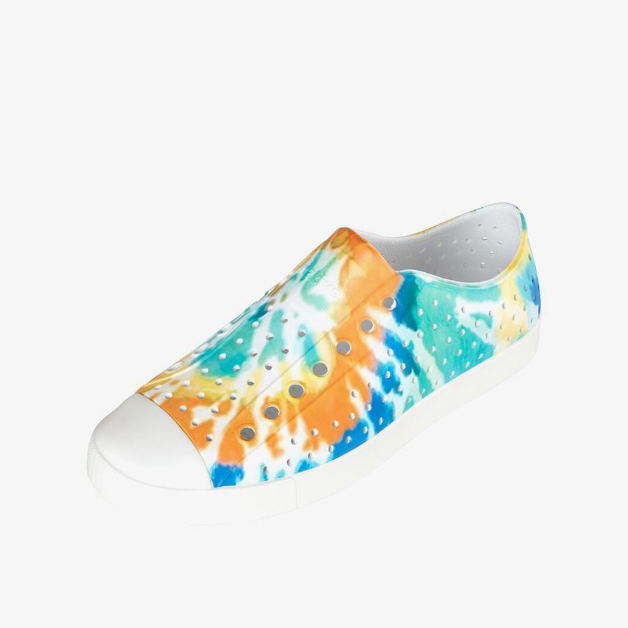 Giày Lười Unisex NATIVE Jefferson Print - Shell White/ Shell White/ Orange Tie Dye - 44