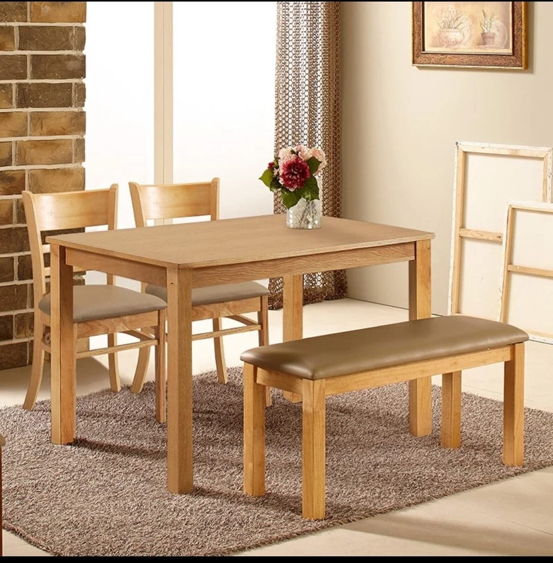 Bàn ăn Cabin ngang 1m2 bằng gỗ cao su tự nhiên cứng cáp dành cho gia đình quán ăn nhà hàng quán nước