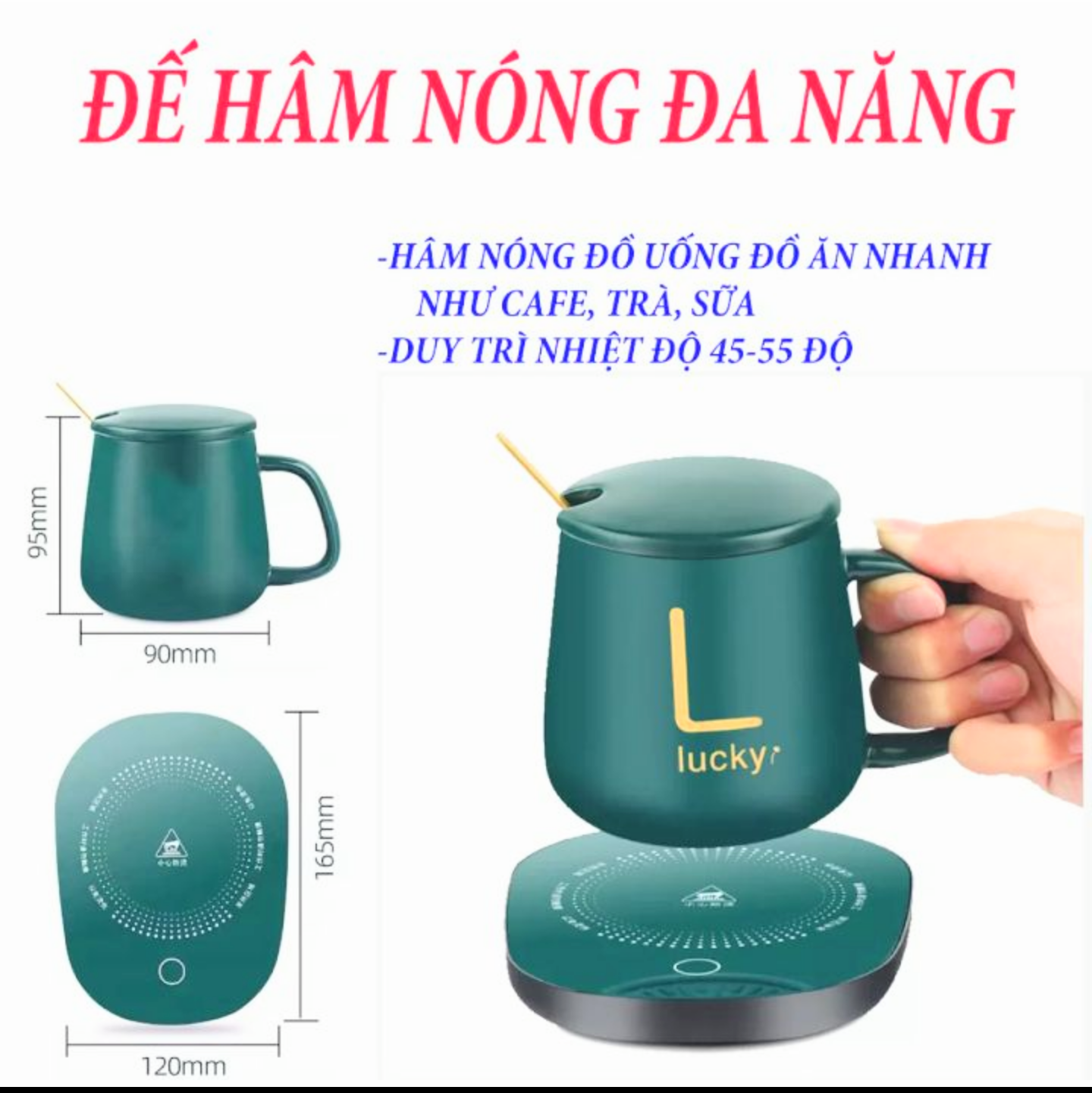 BỘ ĐẾ LY CỐC HÂM NÓNG ĐỒ UỐNG CÀ PHÊ NƯỚC SỮA ĐA NĂNG TIỆN DỤNG MẪU MỚI HÀNG CAO CẤP