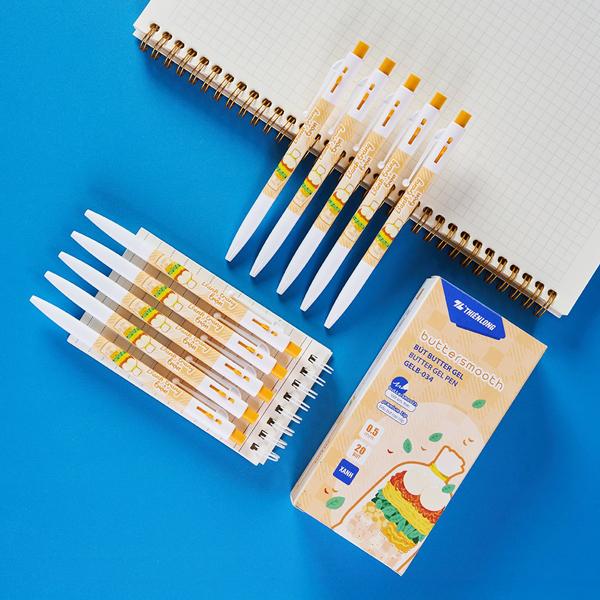 Hộp 20 Bút Gel Buttersmooth B 0.5 mm - Thiên Long GELB-034 - Mực Xanh - Bánh Tráng Trộn