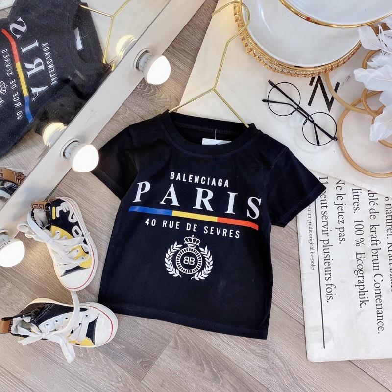 Áo Phông Cọc Tay Chất Liệu Cotton Bé Trai & Gái In Chữ PARIS - ZIN KID SHOP