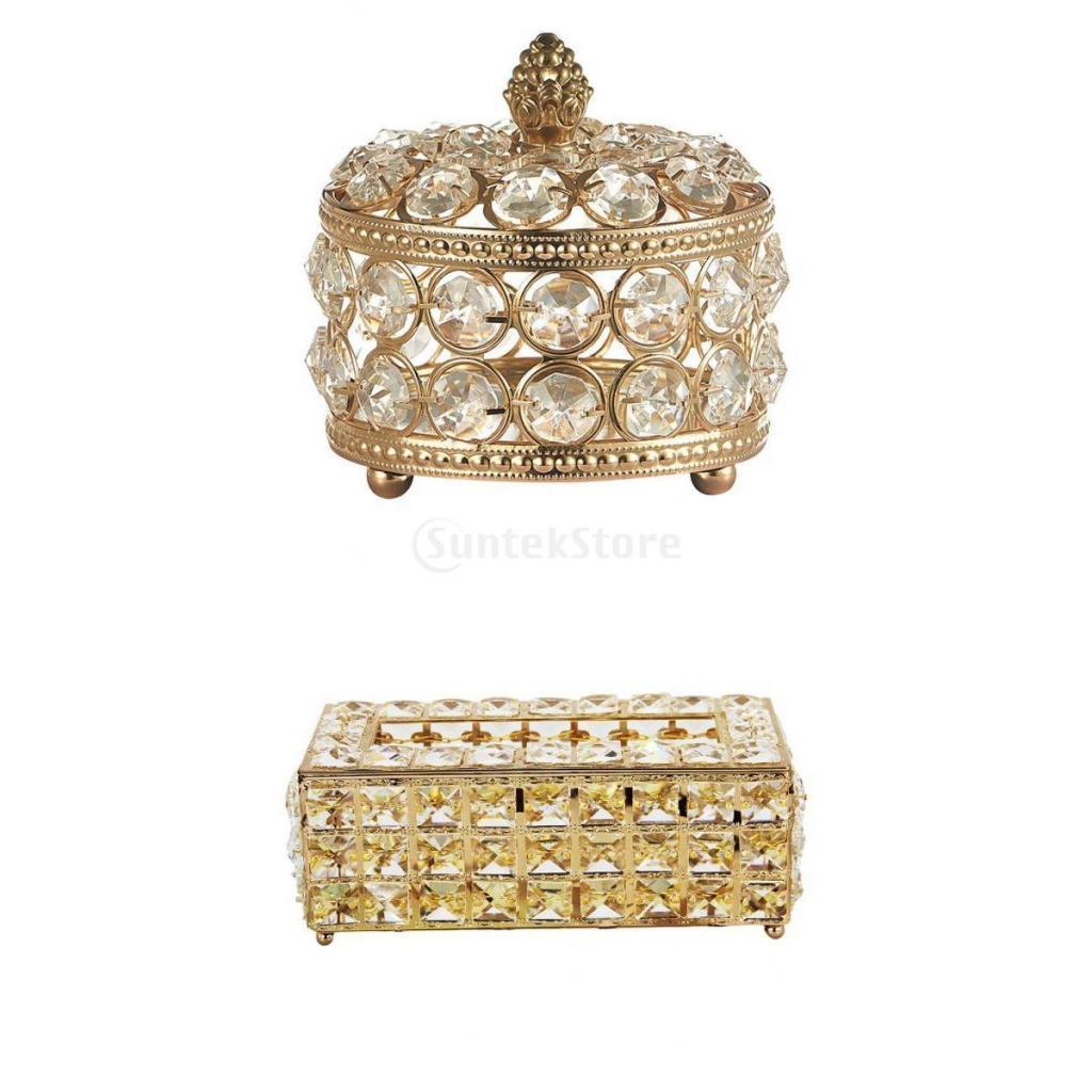 Vintage Case Beauty Box Make up Jewelry Cosmetic Nail Storage Box Tissue Box