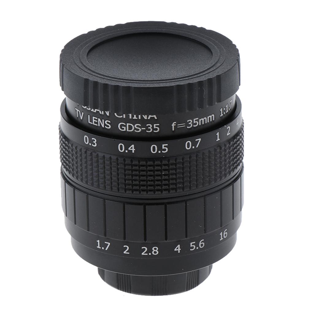 35mm f/1.7 C Mount TV Lens for Mirrorless Camera, Manual Focusing Fixed