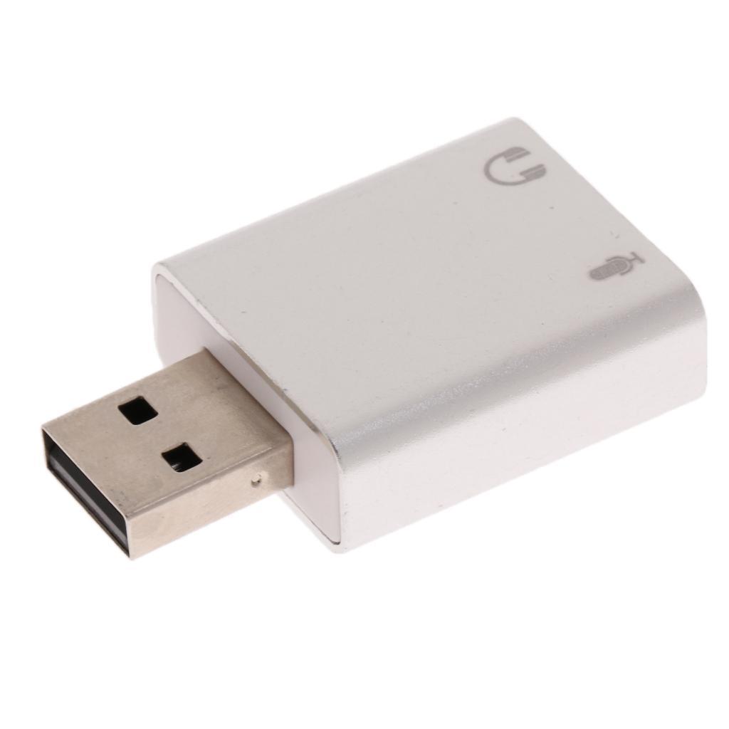 USB2.0 External Stereo Sound Card Adapter Plug and play Aluminum for Laptop