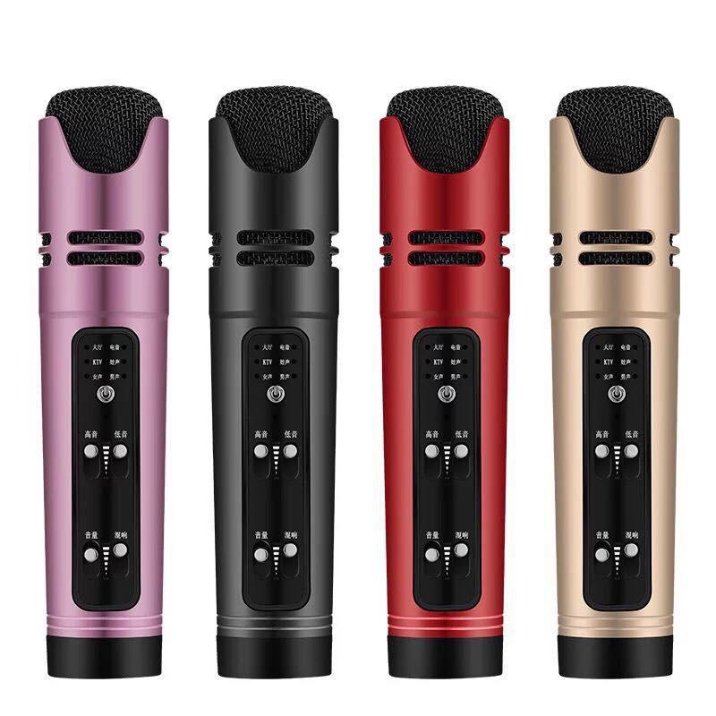 Micro karaoke C16 Karaoke livestream và chân micro để bàn tiện lợi dành cho hát live stream fb, tiktok