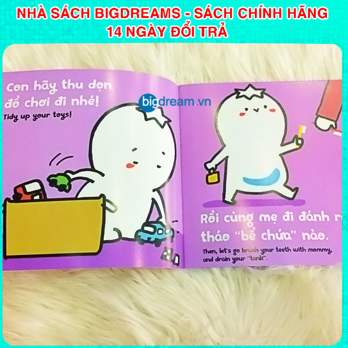 BẢN MỚI SONG NGỮ Miu Bé Nhỏ Đừng Thức Khuya Nhé! Phần 1 Ehon Kĩ Năng Sống Cho Bé 1-6 Tuổi Miu miu tự lập hiểu chuyện