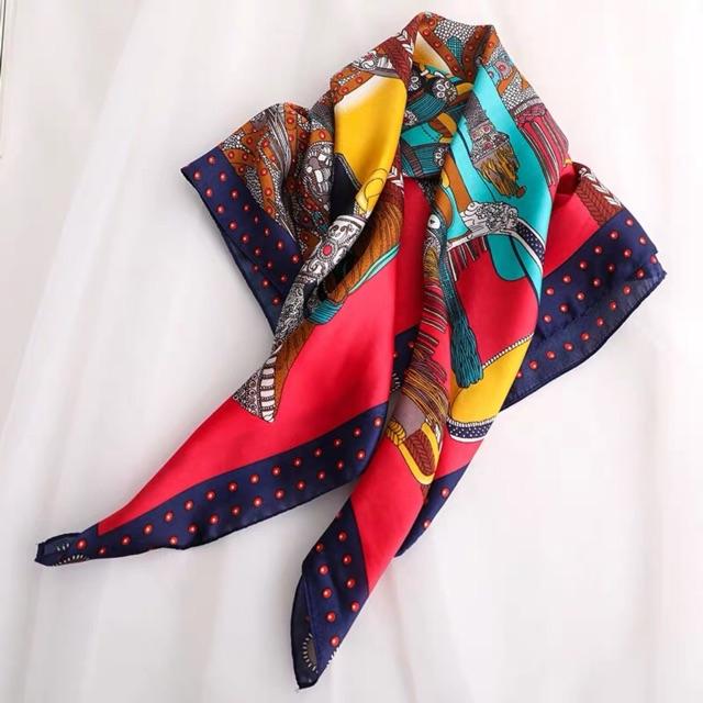 Khăn turban lụa vuông size 70x70cm choàng cổ thanh lịch - Khăn turban