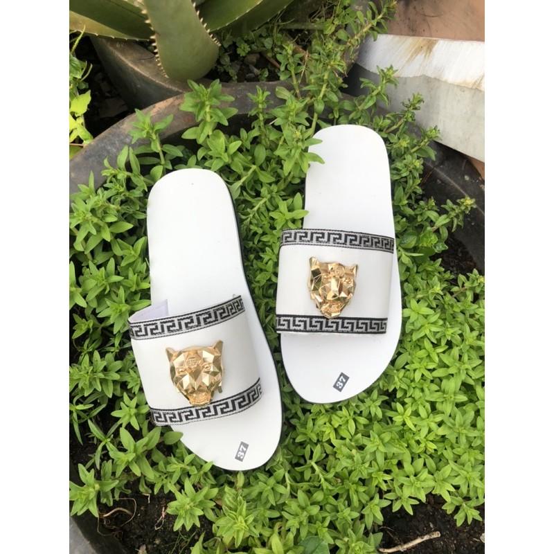 Sandal dongnai dép quai ngang nam và nữ ( đế trắng quai trắng phối dù ) size từ 35 nữ đến 43 nam