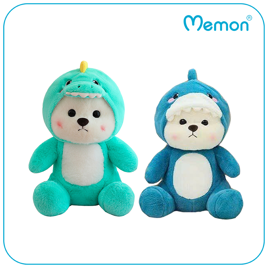 Gấu Bông Teddy Lena Cosplay Khủng Long, Cá Mập 40cm - 65cm Cao Cấp Memon