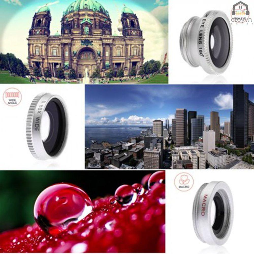 Bộ ống kính máy ảnh điện thoại 5 trong 1 0.67X Wide-angle & Macro + 180 Fisheye + 2X kèm túi đựng CPL cho iPhone