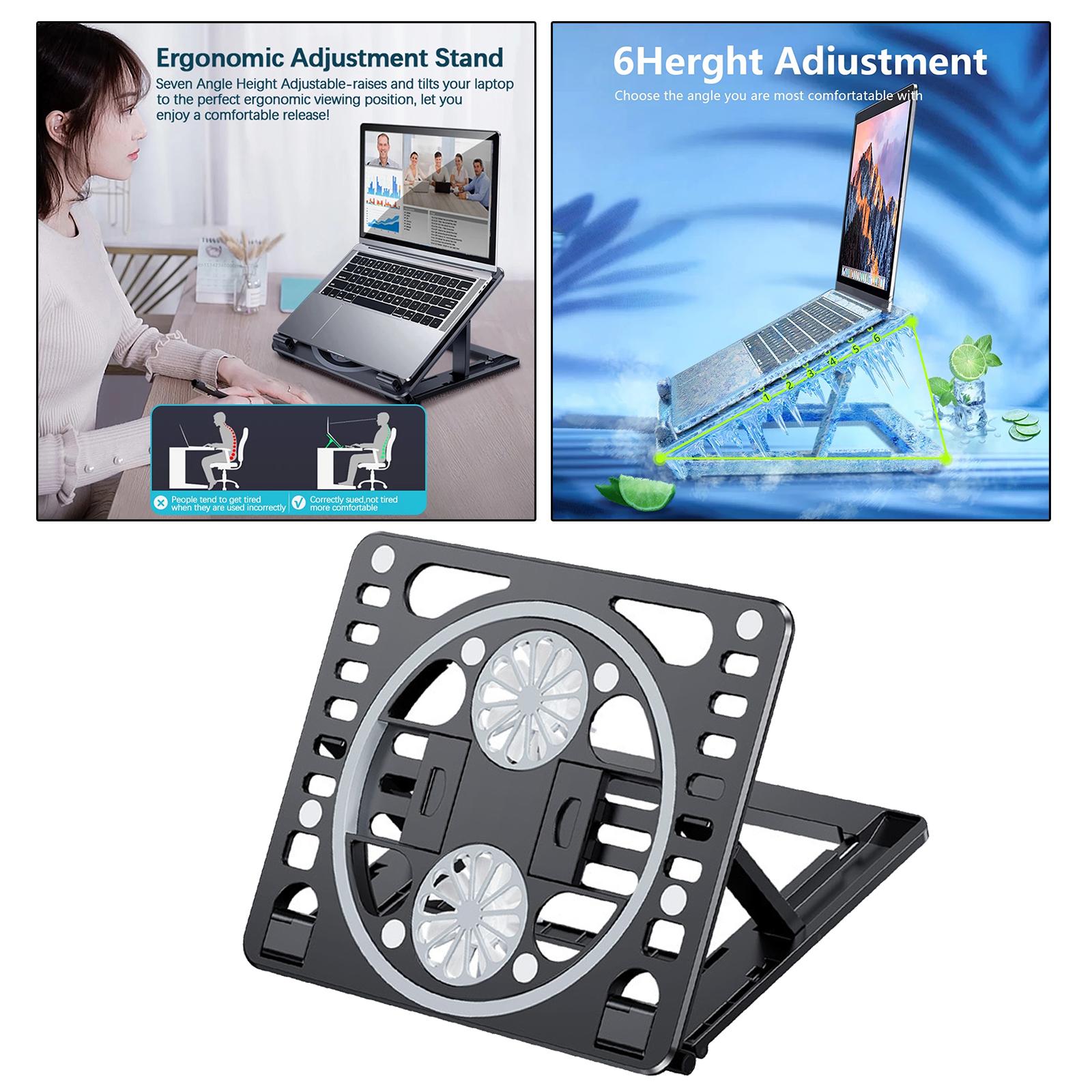 Laptop Cooling Pad with 2 Quiet Fans Light-Weight Cooler Stand for Notebook