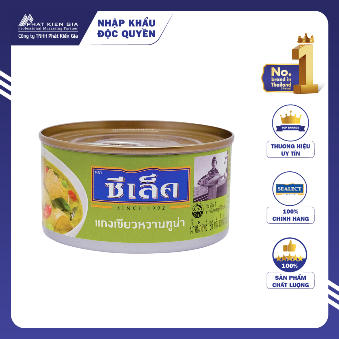Cá Ngừ Sốt Cà Ri Xanh Sealect 185g - Nhập Khẩu Thái Lan | Sealect Green Curry Tuna 185g