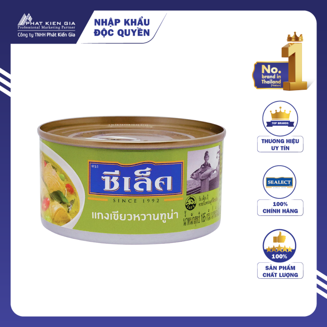 Cá Ngừ Sốt Cà Ri Xanh Kaeng Khiaw Waan Sealect 185g (Thái Lan)