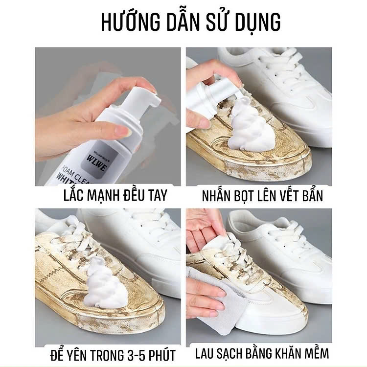 Chai xịt tạo bọt tuyết vệ sinh giày cao cấp, chai tẩy rửa giày không dùng nước 1 CHAI 200ml