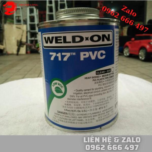Keo dán ống PVC Weld on 717, Màu xám , màu trong , đóng gói 473ml và 946ml