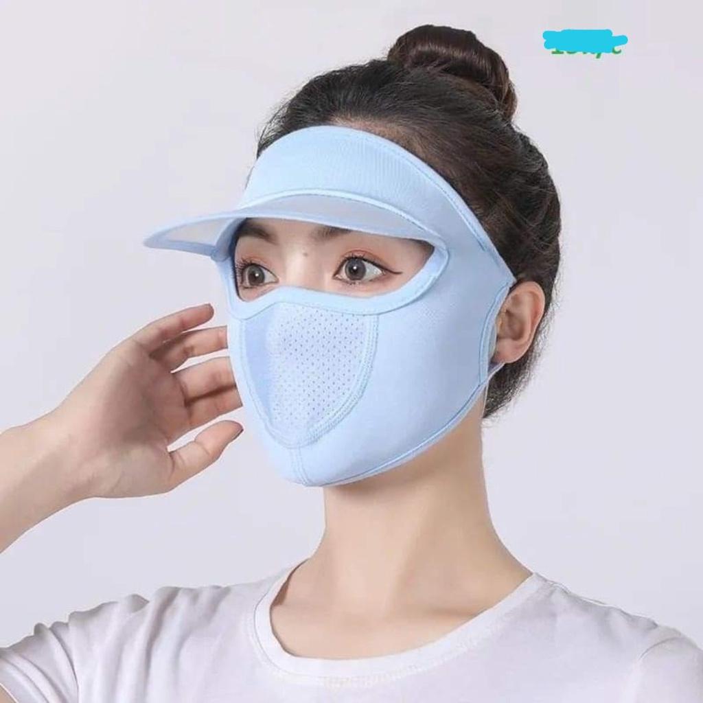 Khẩu trang/nón chống nắng bằng lụa lạnh thoáng khí bảo vệ toàn diện chống tia UV