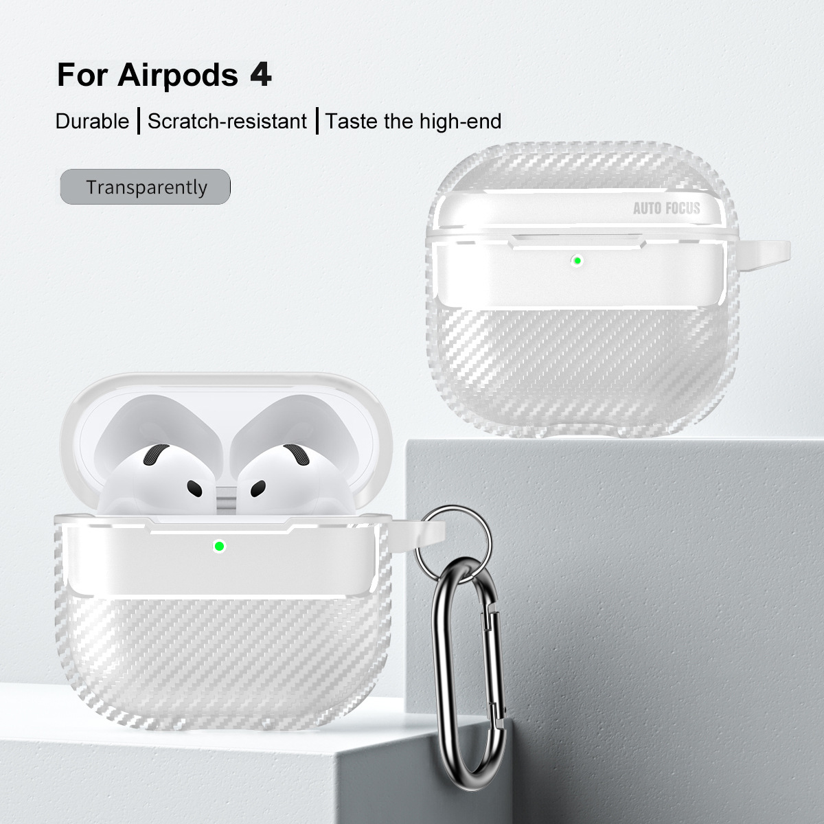 Bao Case Ốp TPU Carbon cho Airpods 4 - Hàng Chính Hãng