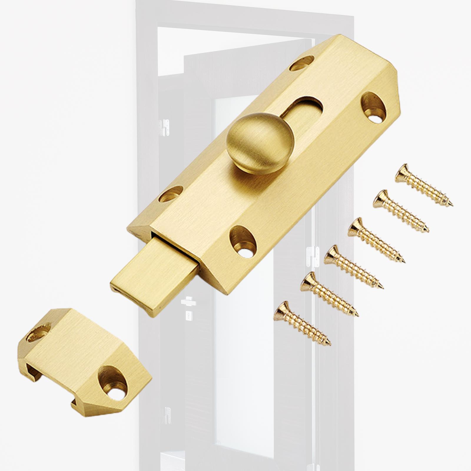 Multiunction Door Security Slide Lock Latch Thickened Rustproof Heavy Duty Brass Door Lock