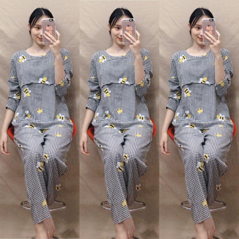 bộ lanh sau sinh, bộ lanh mặc sau sinh chất mát cho mùa hè, ảnh thật ( mầu ngẫu nhiên)