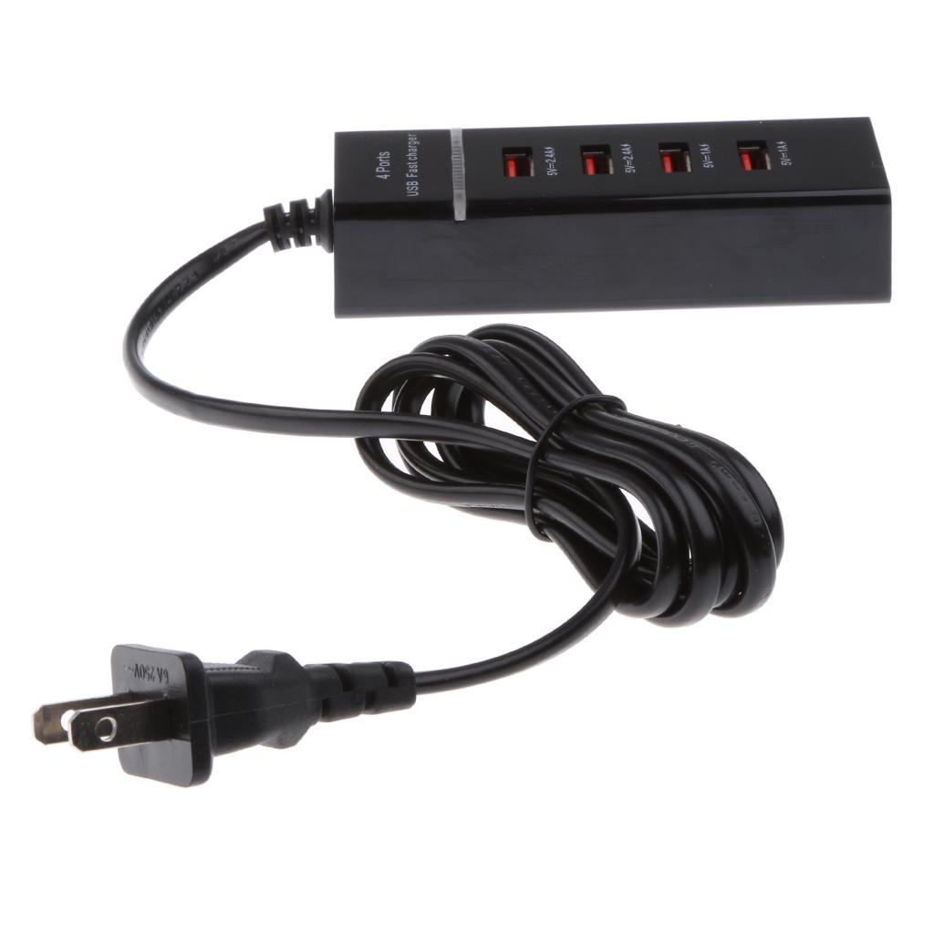 4Port USB3.0 Hi-Speed Compact Hub Adapter Socket For PC Laptop US Plug