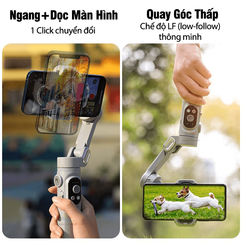 Tay cầm gimbal chống rung điện thoại Smart X | Smart X Pro có đèn trợ sáng, có APP, dõi theo vật thể, sạc không dây tiện lợi, hàng chính hãng