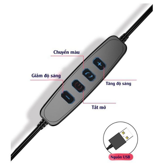 Đèn Livestream Size 26cm, Giá Đỡ Điện Thoại Live Stream Online, Make Up Chụp Ảnh Studio Model 2020