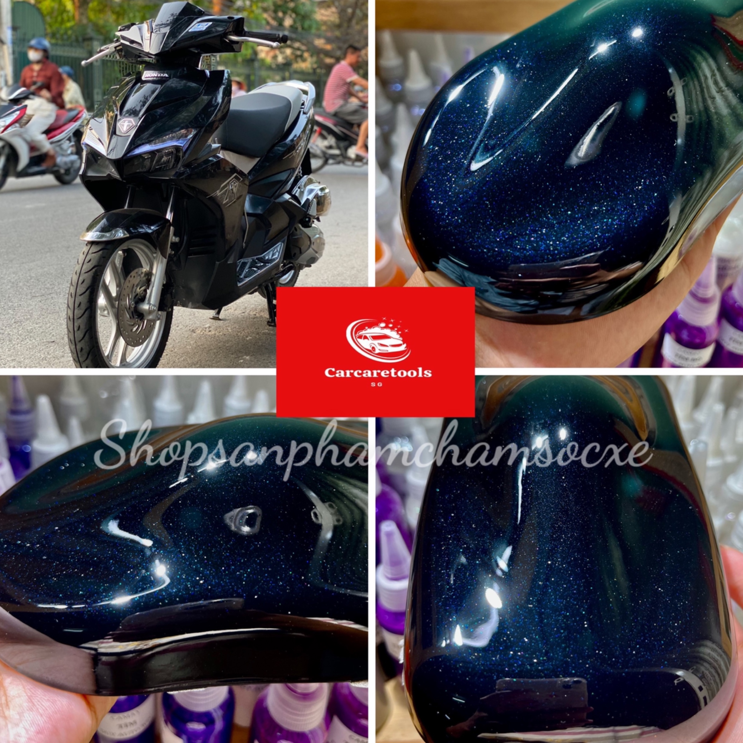 Sơn đen pha lê dương 2k 4:1 AirBlack - Sơn tự bóng chưa bao gồm lon cứng 2k