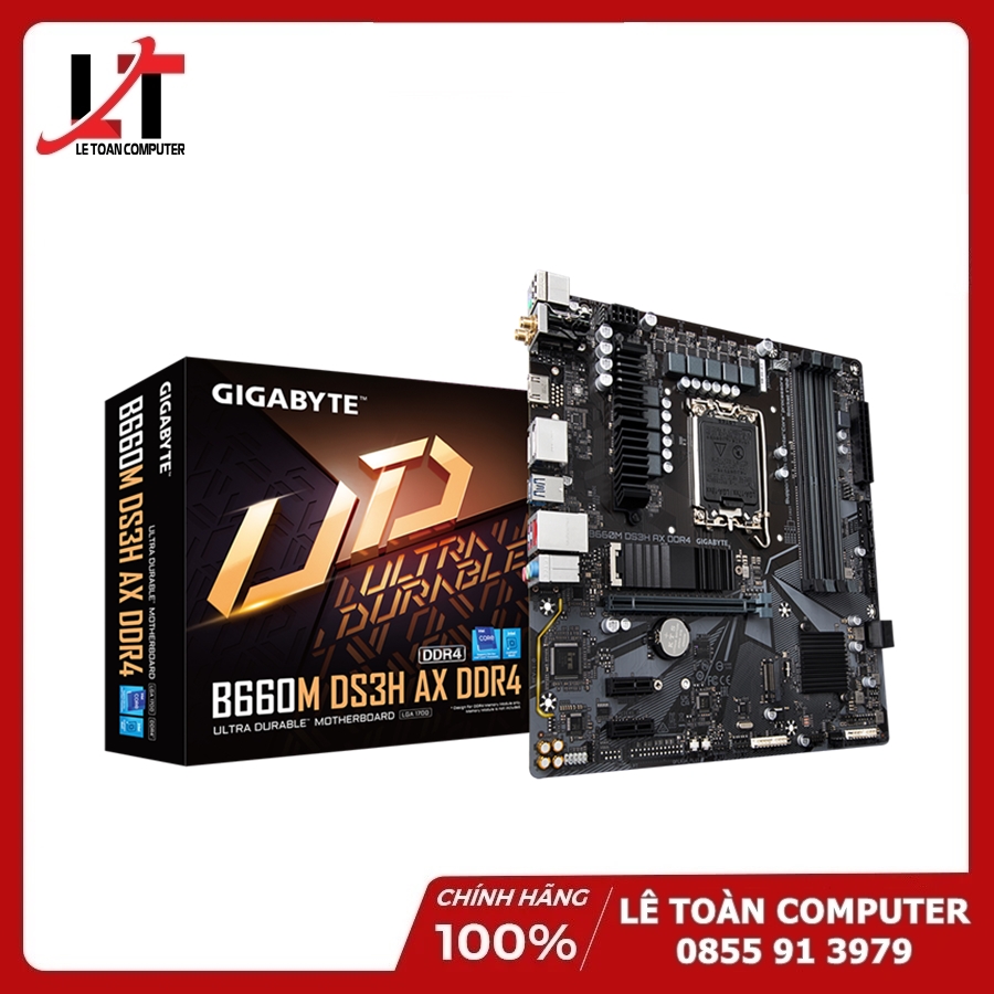 MAINBOARD GIGABYTE B660M DS3H AX DDR4 ( WI-FI 6 / LGA1700 / M-ATX / 4XDDR4 ) - Hàng Chính Hãng