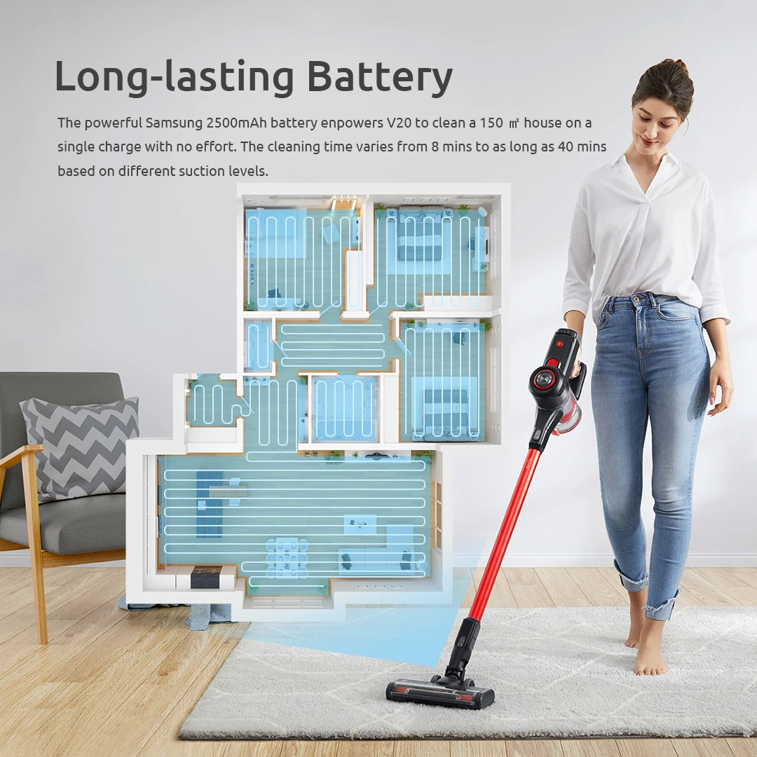 Máy hút bụi cầm tay không dây Kyvol V20 công suất lớn 25000Pa dùng Pin xạc - Hàng Chính Hãng