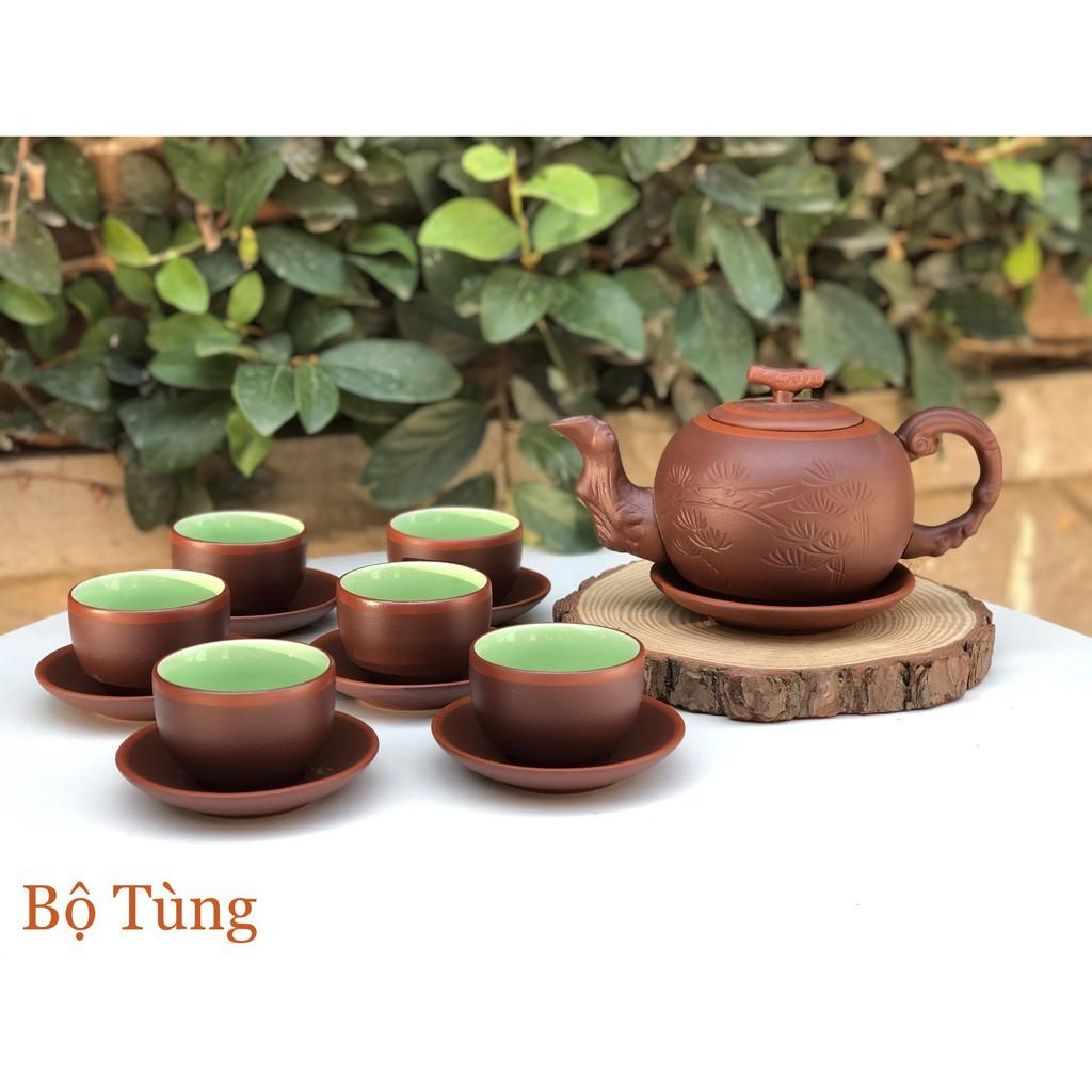 Bộ ấm chén tử sa, ấm trà gốm sứ bộ tùng